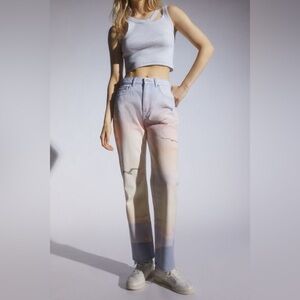 BDG Urban Outfitters cowboy sunset jeans size 25 birds ombré